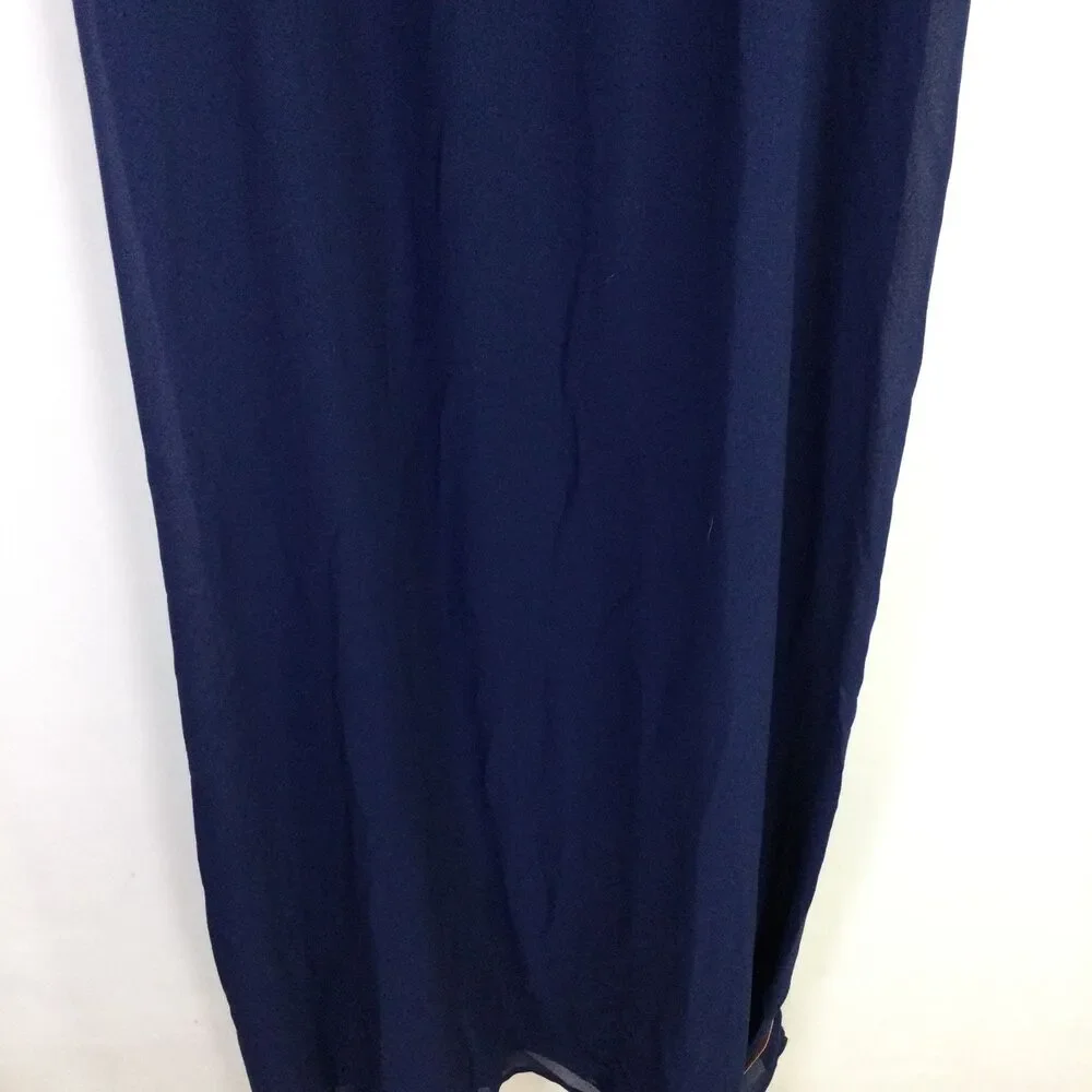 Lulus Womens Mock-Neck Maxi Dress Sleeveless Casual Navy Blue Size Medium NWT - Picture 7 of 16